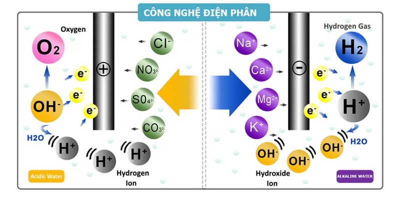 Hình ảnh minh họa hai loại điện phân phổ biến, có thể bao gồm sơ đồ hoặc biểu đồ so sánh điện phân nóng chảy và điện phân dung dịch