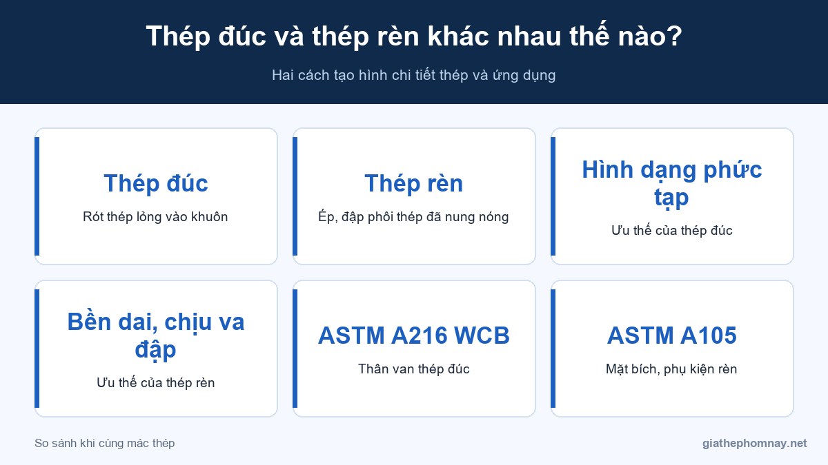 Thép đúc và thép rèn khác nhau thế nào